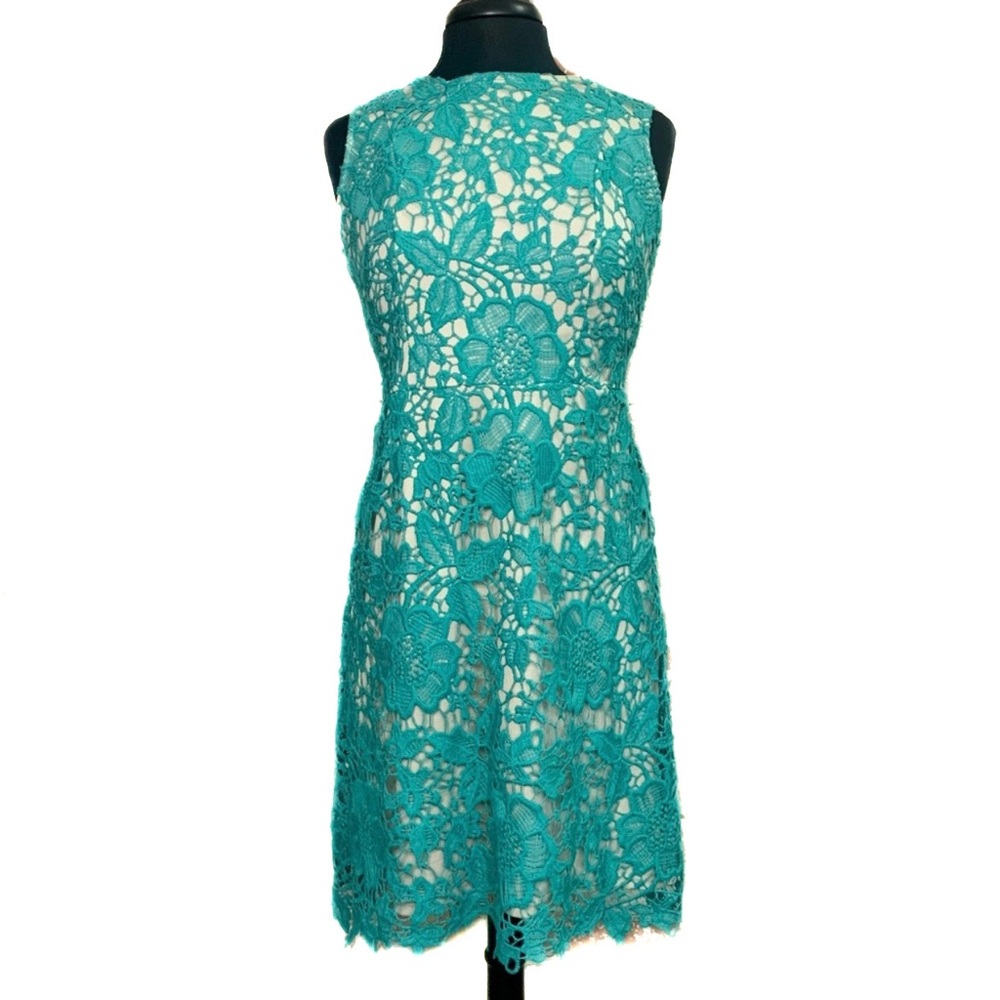 G COLLECTION Dress Teal Lace Large Tea Length
